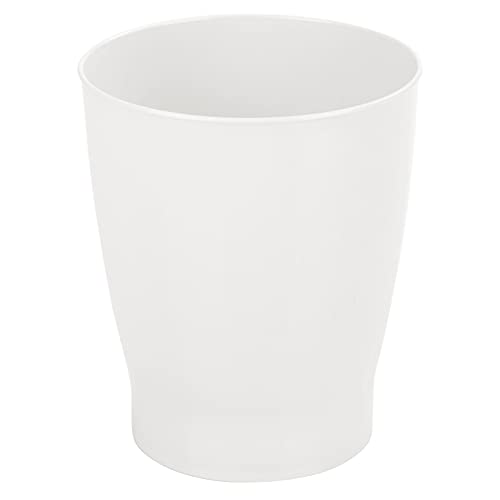mDesign Round Plastic Wastebasket 125 Gallon Cloud White