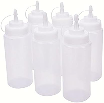 Dycica 16 Oz Translucent Condiment Bottles Set of 6
