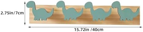 2pcs Dinosaur Wall Hooks Wooden Coat Racks for Boys