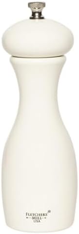 Fletchers Mill Marsala Pepper Mill White - 7 Inch Adjustable Coarseness