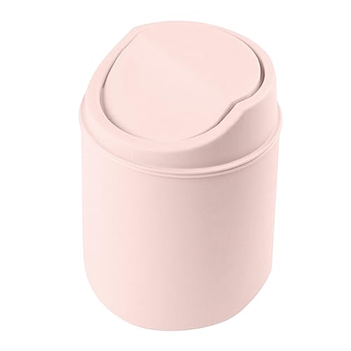 HEALT Wastebasket Trash Can - Pink Mini Plastic Waste Bin with Swing Lid