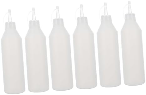 CIMAXIC 6pcs HDPE Glue Bottle with Lids Dispenser Kit