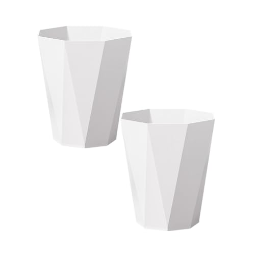 Polygon Small Trash Can 2PCS White