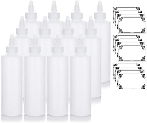 JUVITUS 12 Pack Condiment Squeeze Bottles with Twist Top