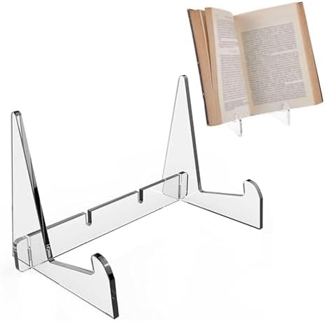Adjustable Acrylic Book Stand with Support Shelves