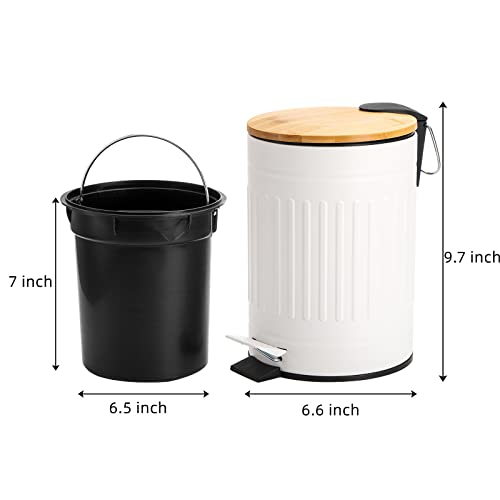 AVLA 2 Liter Step Trash Can with Bamboo Lid