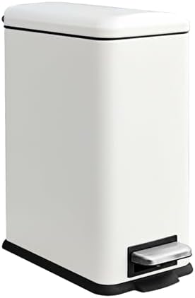 Stainless Steel 10L Trash Can with Lid for Bathroom and Kitchen