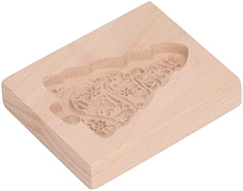 Carved Wooden Cookie Cutter with Xmas Tree Design