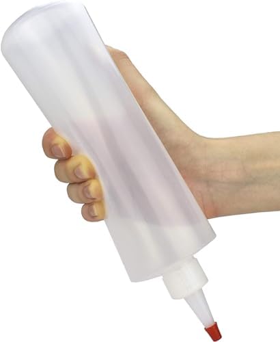 BRIGHTFROM 16 OZ Squeeze Bottles 4 Pack BPA Free Red Top Condiment Containers