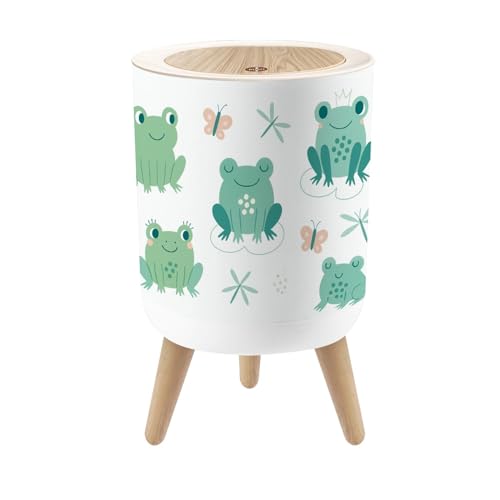 Cute Pink Frogs Trash Can 18 Gallon Dog Proof
