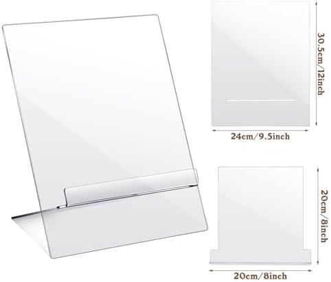 Acrylic Cookbook Holder for Kitchen Counter Clear and Adjustable