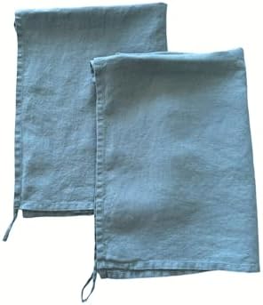 Eight Owls Linen Dish Towels - Set of 2 20x27 Inch Blue Bay