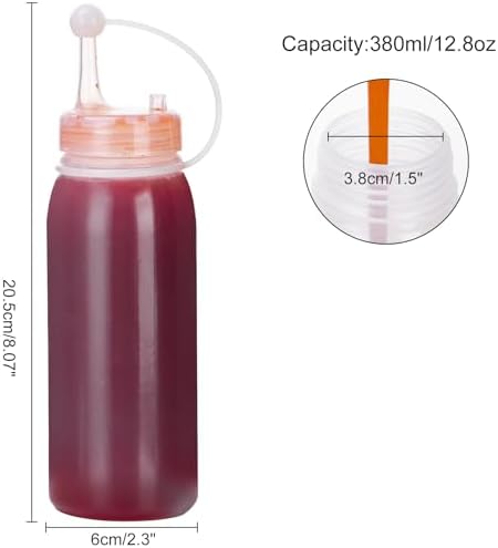 Uceoo Condiment Squeeze Bottles 2 Pack with 2 Funnels