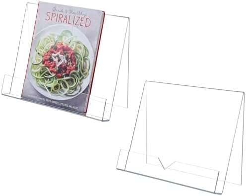 MyGift Modern 4 mm Clear Acrylic Cookbook Holder Set of 2 1