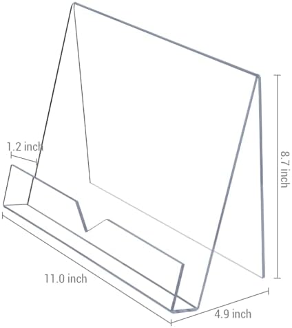 MyGift Modern 4 mm Clear Acrylic Cookbook Holder Set of 2 1