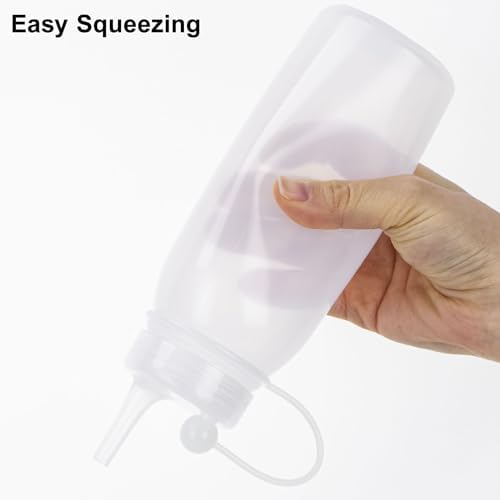 Uceoo Condiment Squeeze Bottles 2 Pack with 2 Funnels