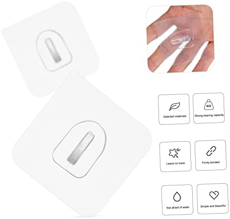 HOMSFOU 30pcs Self-Adhesive Wall Hooks for Kitchen Bathroom Living Room