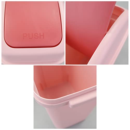 Innouse 7L Small Garbage Can with Swing Lid Pink