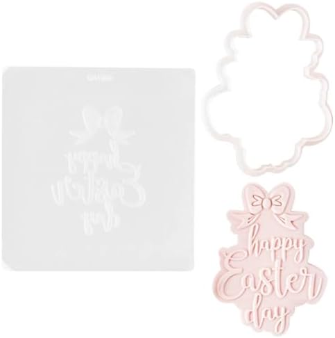 JOONOR Happy Easter Cookie Cutter with Embosser Mold Set 1