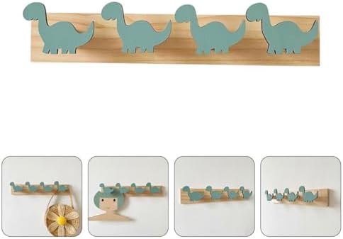 2pcs Dinosaur Wall Hooks Wooden Coat Racks for Boys