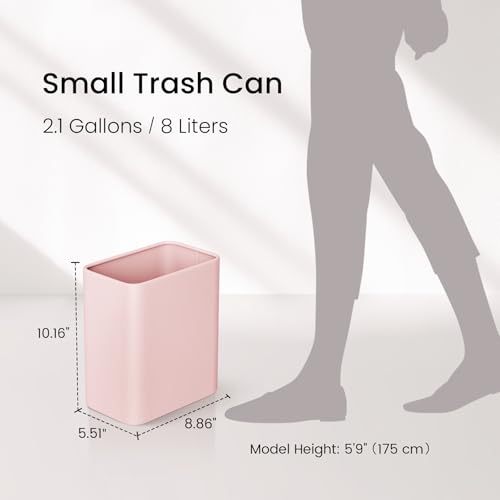 Cesun 21 Gallon Pink Metal Trash Can for Bathroom