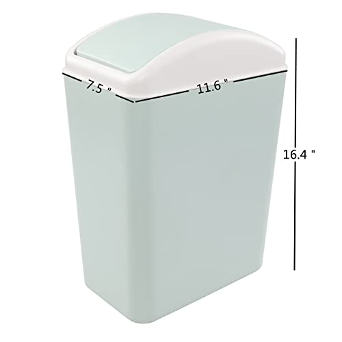 Afromy 42 Gallon Swing Lid Trash Can - Green 1