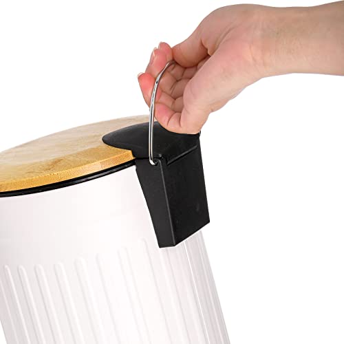 AVLA 2 Liter Step Trash Can with Bamboo Lid