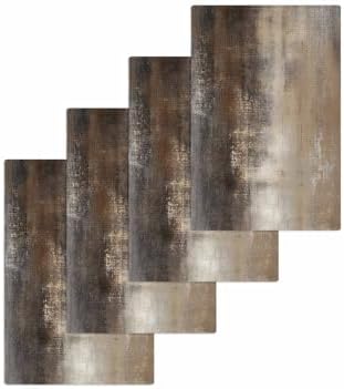 Falaniique Brown Abstract Waffle Towel Set of 4
