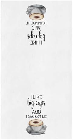ZOE GARDEN Coffee Cup Kitchen Towels - 18x28 White Coffee Cake Dessert Theme