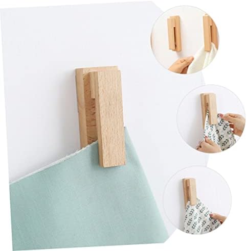 5pcs Solid Wood Towel Hook Coat Rack
