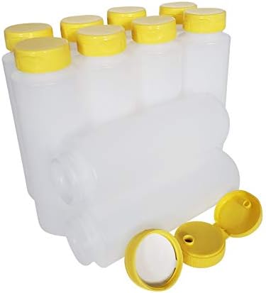 8oz HDPE Squeeze Bottles with Flip Top Caps Pack of 10