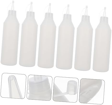 CIMAXIC 6pcs HDPE Glue Bottle with Lids Dispenser Kit