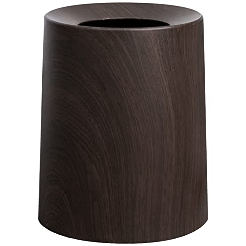 Trashaholic Spill Proof Kids Pet Friendly Dark Walnut Trash Can