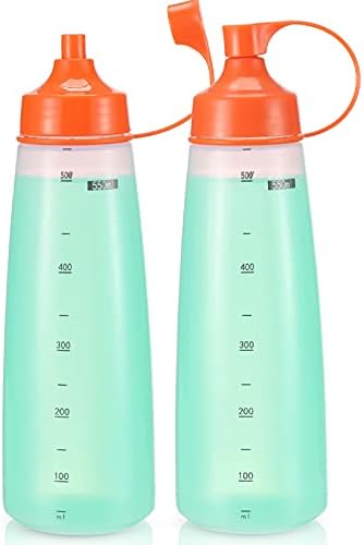 oiununo Squeeze Bottles - Wide Mouth Pack of 2 Orange 550mL