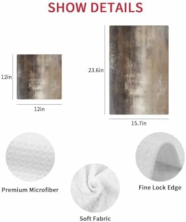 Falaniique Brown Abstract Waffle Towel Set of 4