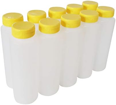8oz HDPE Squeeze Bottles with Flip Top Caps Pack of 10