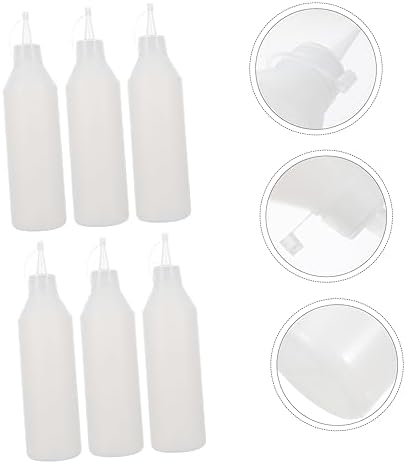 CIMAXIC 6pcs HDPE Glue Bottle with Lids Dispenser Kit