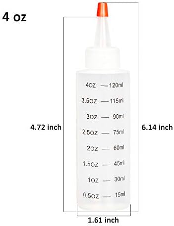 Youngever 16-Pack HDPE Squeeze Bottles with Tip Cap 4 Ounce