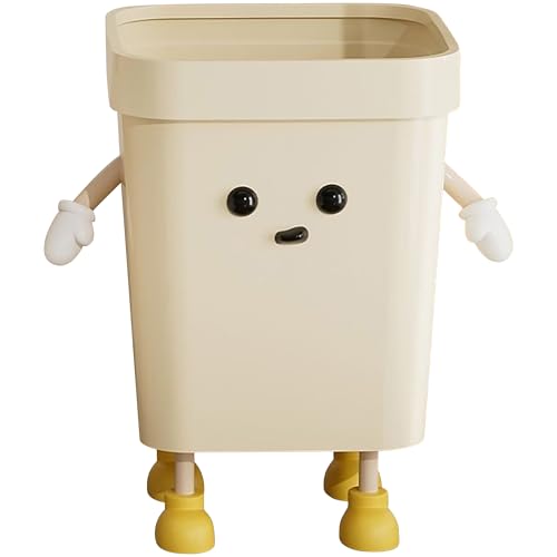 Trashaholic 42-Gallon Cute Kids Trash Can - Beige with Handles