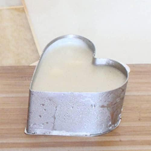 4Pcs Heart Shaped Cake Cutter Set with Lid and Rounded Edges