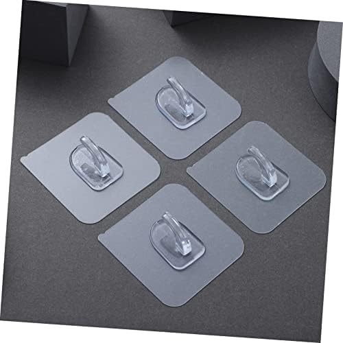 HOMSFOU 30pcs Self-Adhesive Wall Hooks for Kitchen Bathroom Living Room
