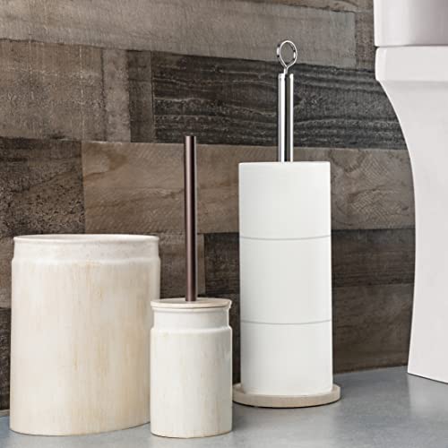 Rustic Luxe Small Bathroom Trash Can - Modern Farmhouse Decor