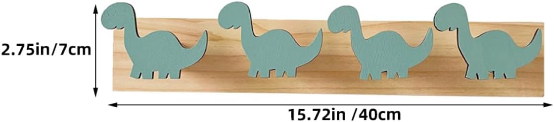 2pcs Dinosaur Wall Hooks Wooden Coat Racks for Boys