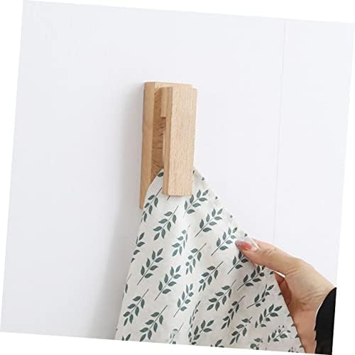 5pcs Solid Wood Towel Hook Coat Rack