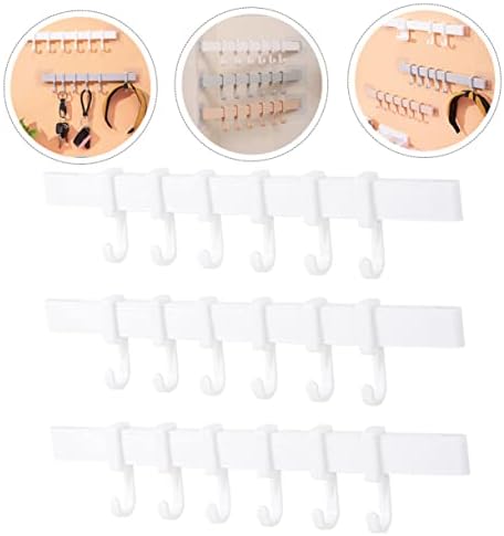 NUOBESTY 3pcs Rotatable Adhesive Hooks Organizer