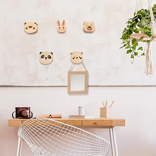 WONQEXZ Set of 5 Wooden Animal Wall Hooks