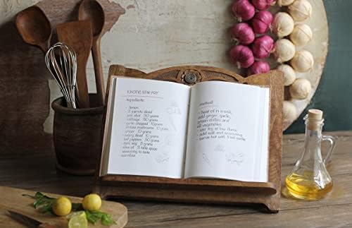 Mothers Day Gifts Wooden Cookbook Stand - Adjustable Foldable 1