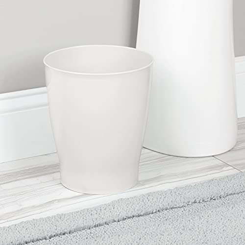 mDesign Round Plastic Wastebasket 125 Gallon Cloud White