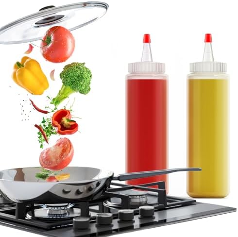 Bar5F Condiment Squeeze Bottles 2 Pack 8 Ounce