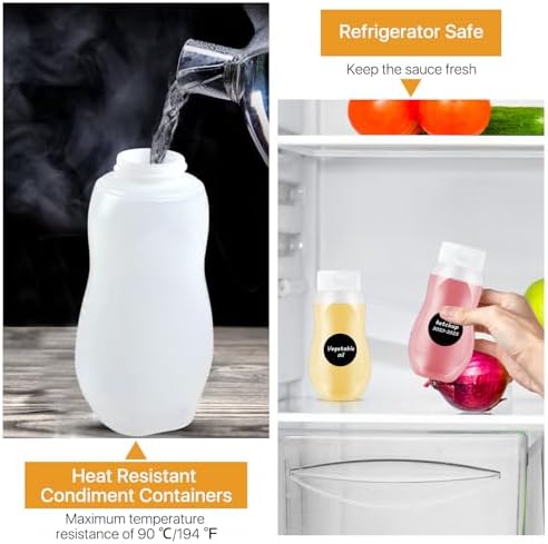 Akamino 9 Pcs Condiment Squeeze Bottles with Flip Top